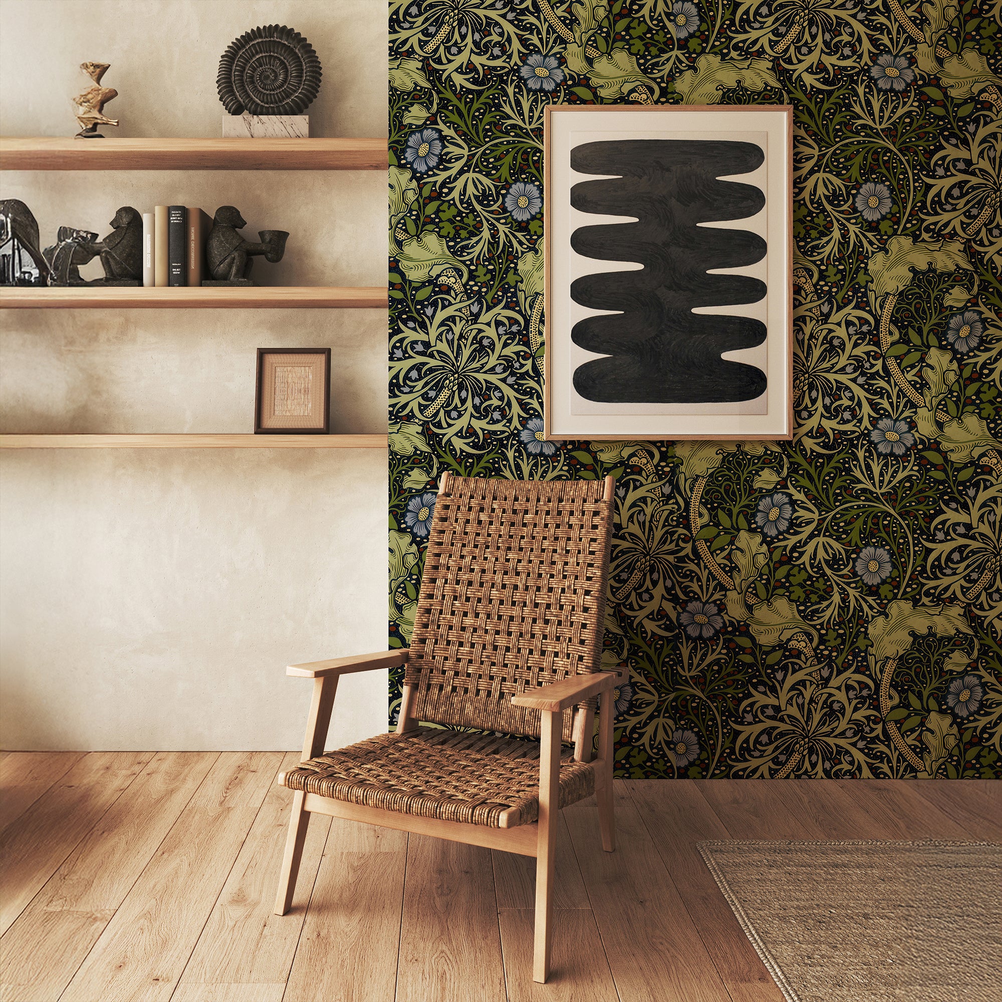 Seaweed by William Morris Wallpaper - Sage Green Botanical Peel and Stick Wall Mural (Copy) - Clickwalls
