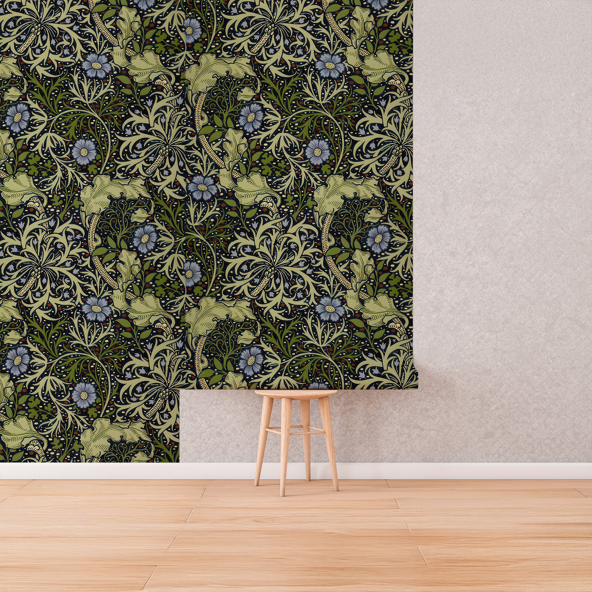 Seaweed by William Morris Wallpaper - Sage Green Botanical Peel and Stick Wall Mural (Copy) - Clickwalls