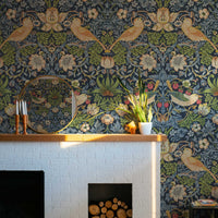 Strawberry Thief William Morris Wallpaper - Vintage Floral Peel and Stick Mural - Clickwalls