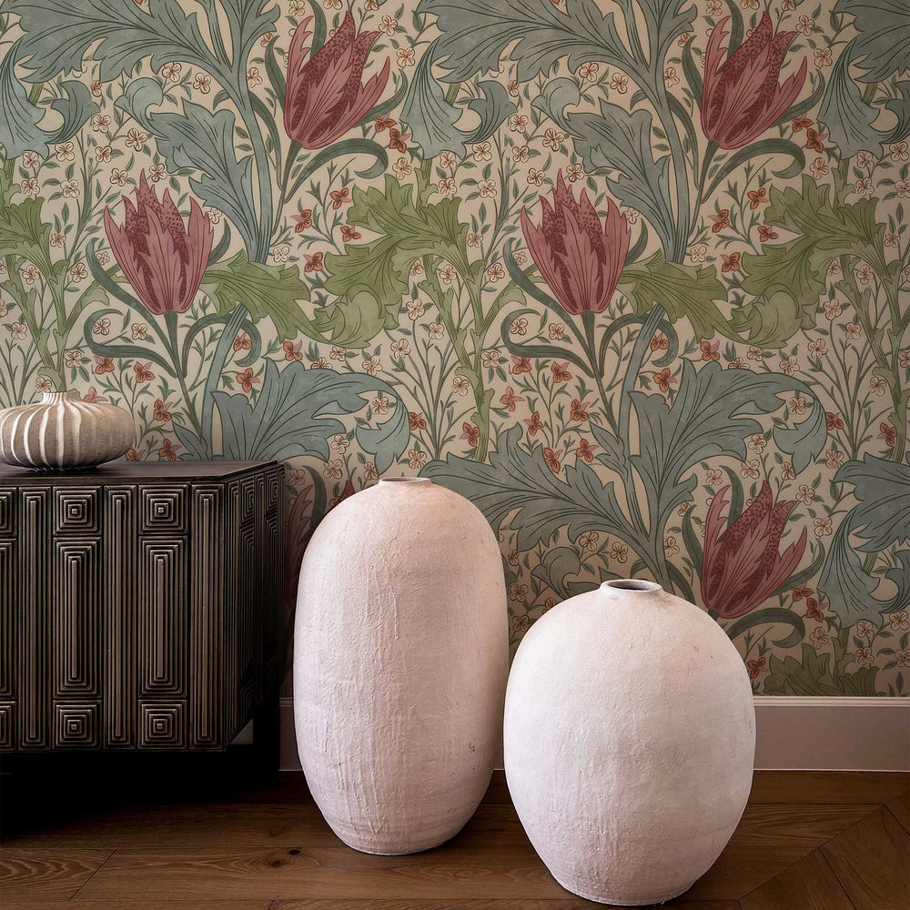 Lent Lily by William Morris Wallpaper - Daffodil Floral Peel and Stick Botanical Mural - Clickwalls