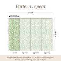 Pattern repeat guide: the pattern repeats every 61cm (24 inches), the width of one panel