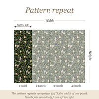 Pattern repeat guide: the pattern repeats every 61cm (24 inches), the width of one panel