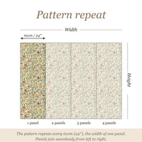 Pattern repeat guide: the pattern repeats every 61cm (24 inches), the width of one panel
