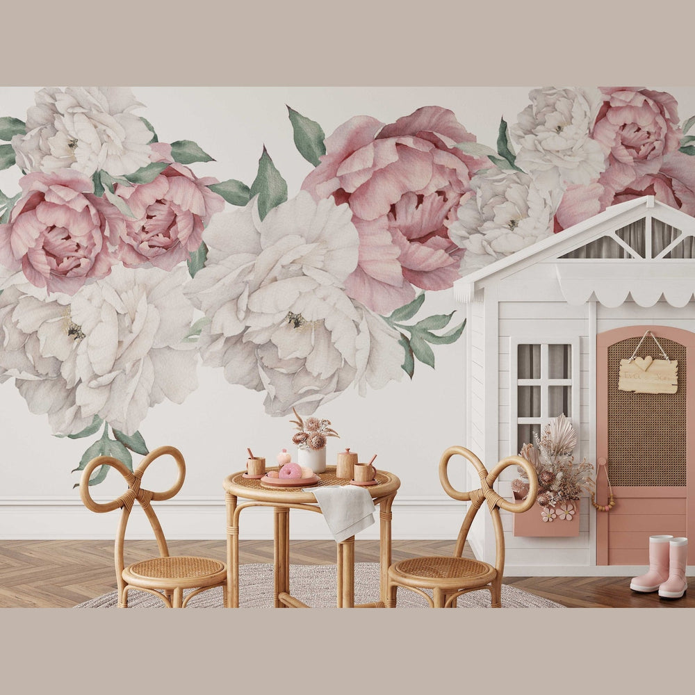 Peony Floral Decals | Wall Stickers for Nursery or Home Decor
