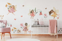 Fairy Wall Decal | Watercolor Fairies Wall Decal | Nursery Fairytale Sticker | Removable Decals | Fairy Sticker - Clickwalls