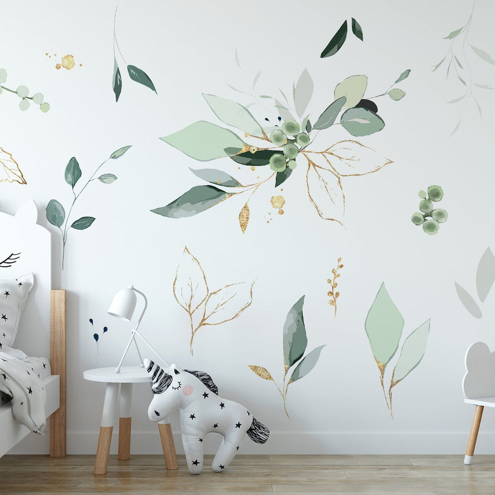 Jungle Leaves Wall Decal - Palm and Banana Leaf Wall Decals