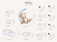 Bear on Moon Nursery Wall Decal | Bear Wall Decal | Baby Nursery Décor | Easily Repositionable - Clickwalls