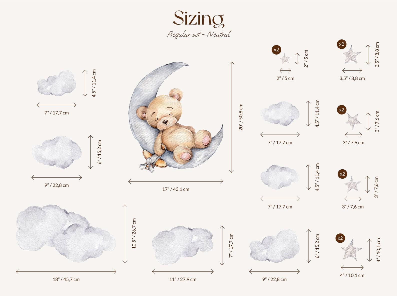 Bear on Moon Nursery Wall Decal | Bear Wall Decal | Baby Nursery Décor | Easily Repositionable - Clickwalls