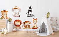 Jungle Wall Decals | Safari Animal Nursery Decor | Kids Room Decal | Reusable and Removable Wall Stickers - Clickwalls