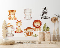 Jungle Wall Decals | Safari Animal Nursery Decor | Kids Room Decal | Reusable and Removable Wall Stickers - Clickwalls