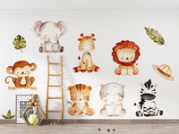 Jungle Wall Decals | Safari Animal Nursery Decor | Kids Room Decal | Reusable and Removable Wall Stickers - Clickwalls
