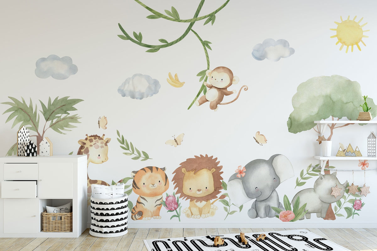 XL Safari Wall Sticker Set for Kids | ClickWalls