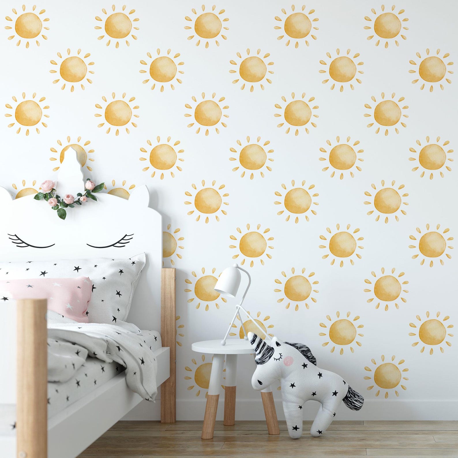 Wall Decal - Neutral Tan Sun Decals - Sun Wall Sticker - Sun Wall Decals - Boho Nursery Decor