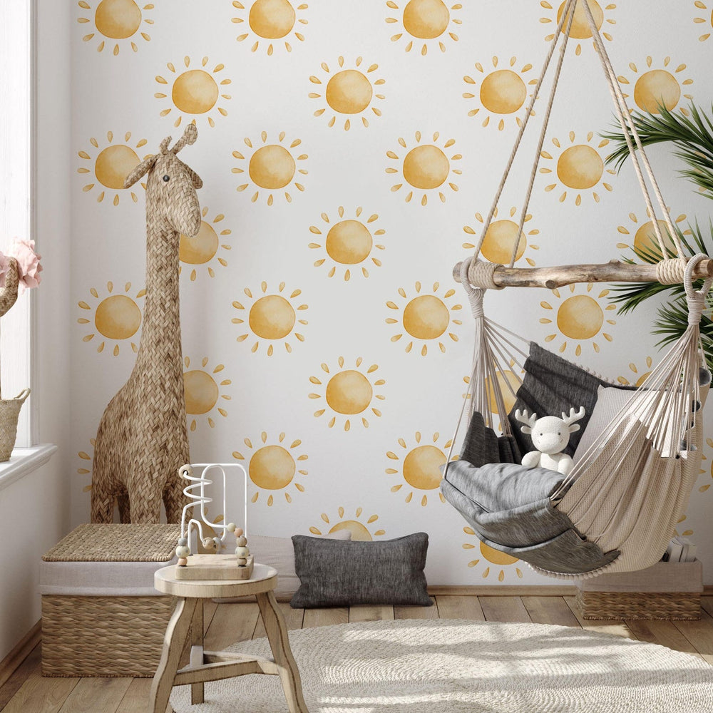 Neutral Tan Sun Wall Decals - Boho Nursery Decor
