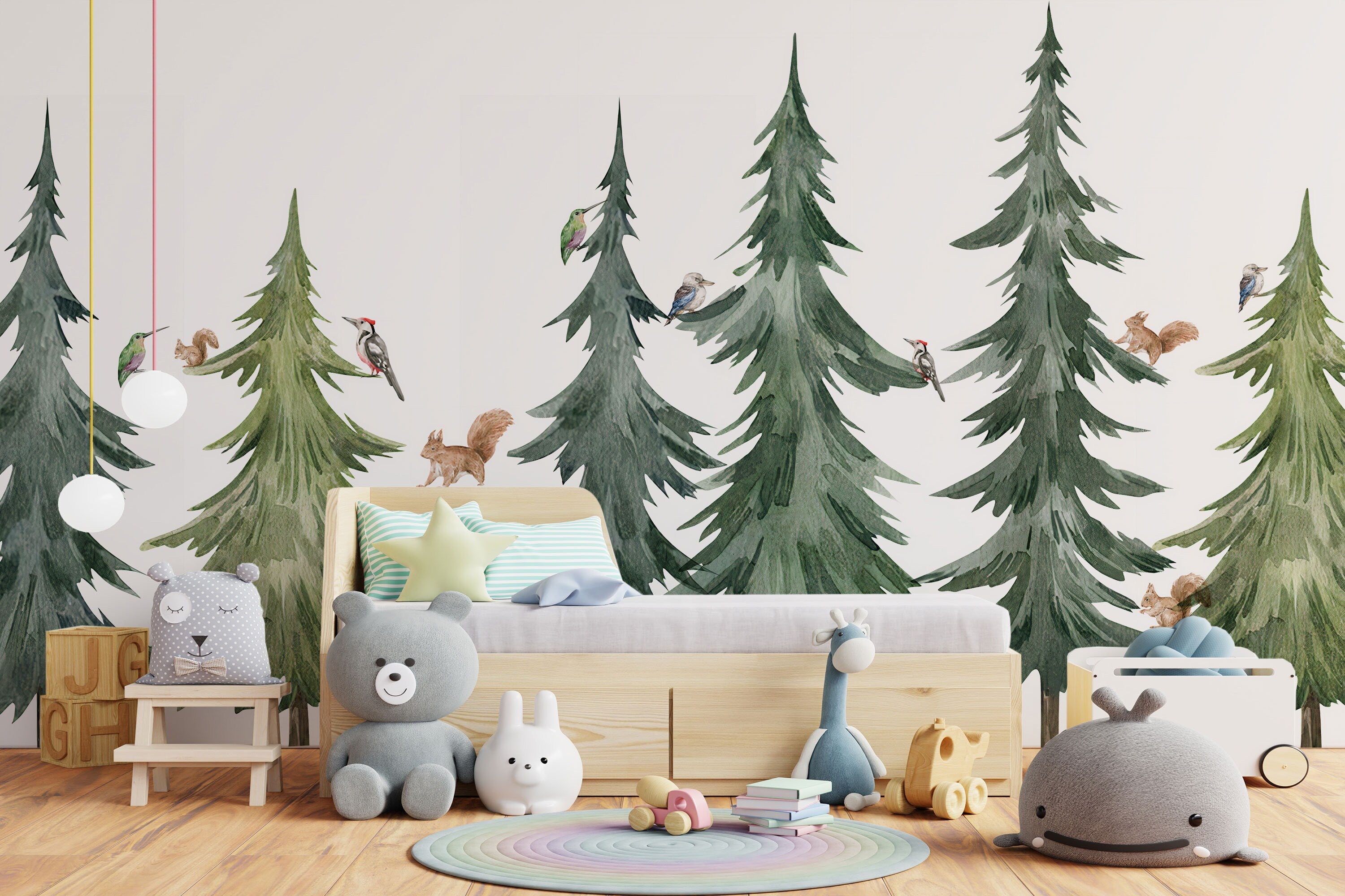 Forest Tree Watercolour Wall Decal