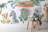 Adorable Safari Wall Decals - Removable Peel and Stick African Animals Stickers for Kids Room - Clickwalls