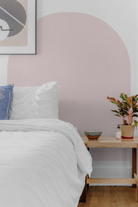 Boho Arch Wall Decal as a headboard in a bedroom