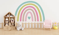 Rainbow Wall Sticker Drawn - With A Small Heart - Clickwalls