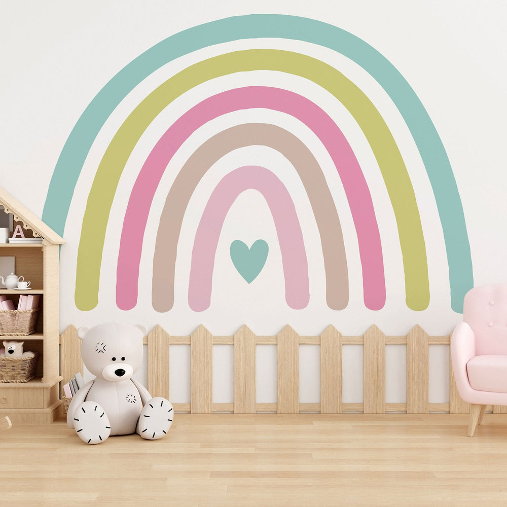 Rainbow Wall Sticker Drawn - With A Small Heart