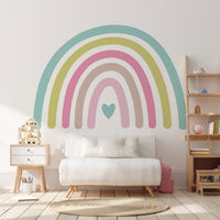 Rainbow Wall Sticker Drawn - With A Small Heart - Clickwalls