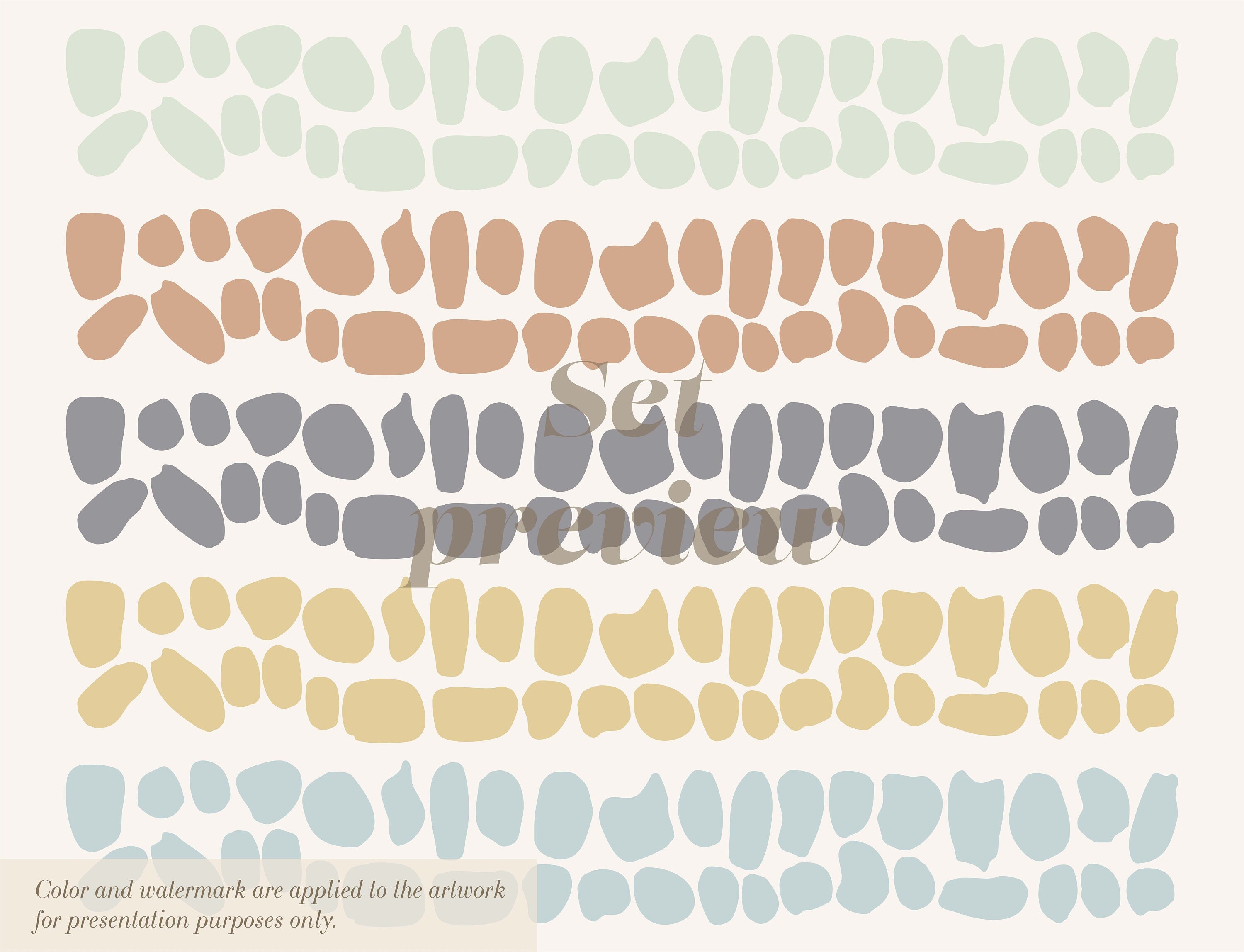Irregular shape dots 190 Five Color Stickers - Clickwalls
