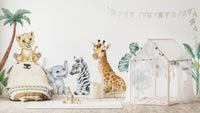 Adorable Safari Wall Decals - Removable Peel and Stick African Animals Stickers for Kids Room - Clickwalls