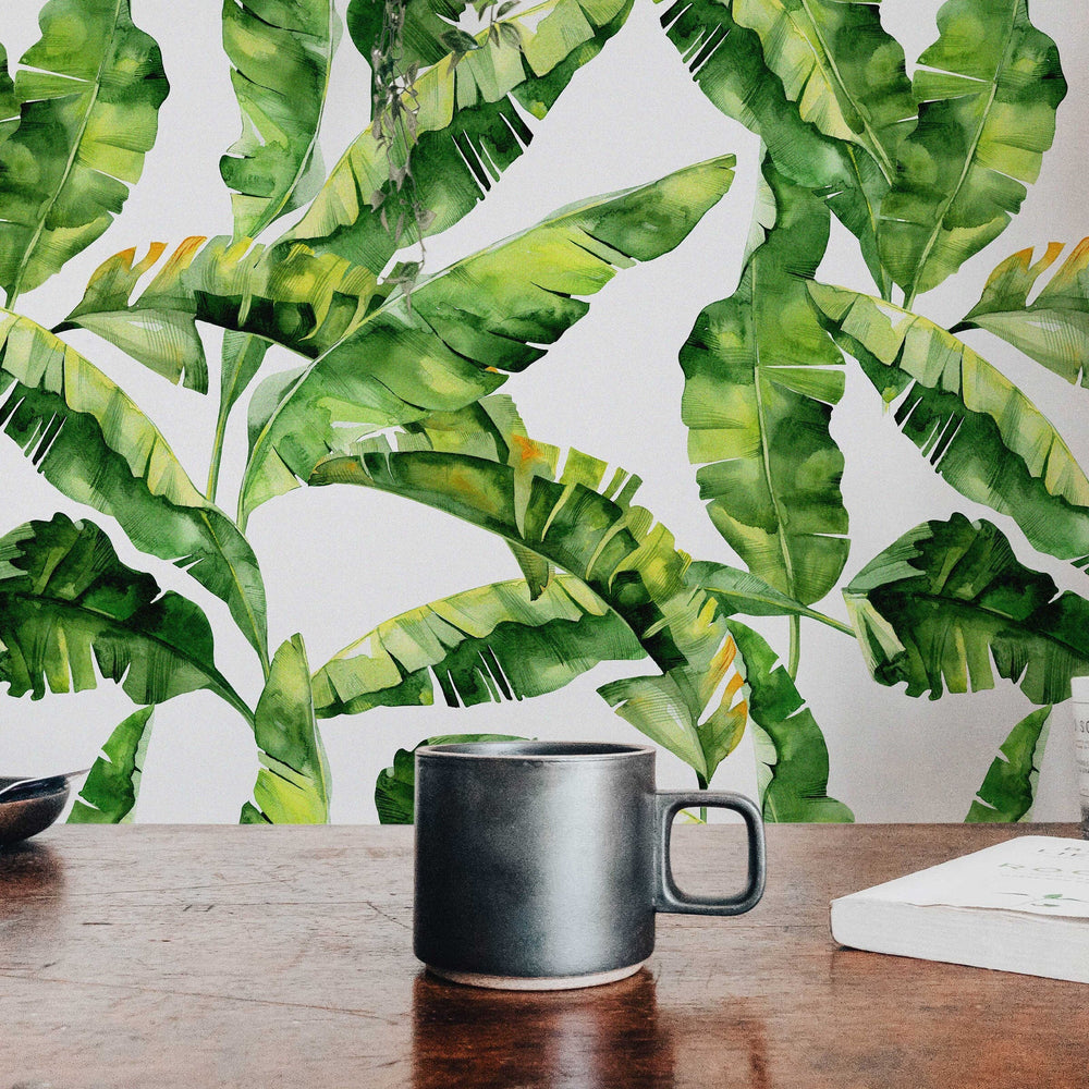 Banana Leaf Wallpaper in a room setting