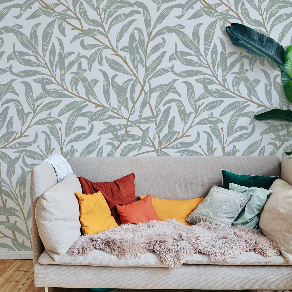 Willow Bough William Morris Wallpaper in a room setting