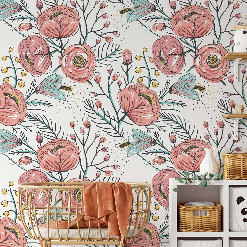 Anemone Fall Wallpaper in a room setting