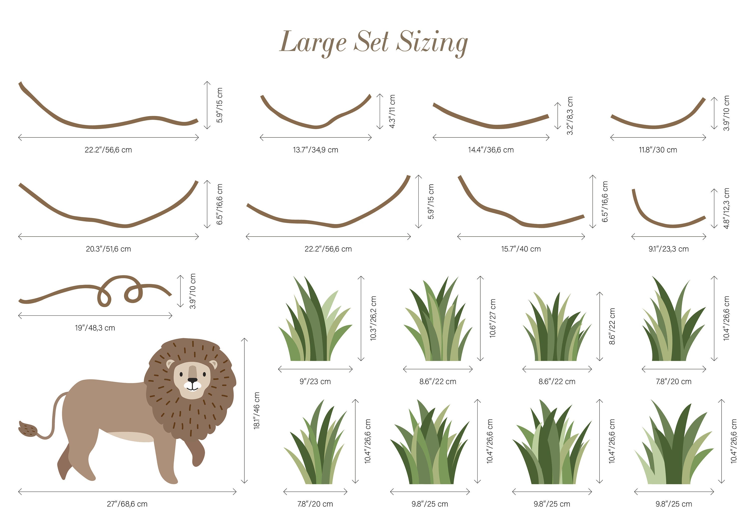 Safari Animals and Monkey Wall Decals 2