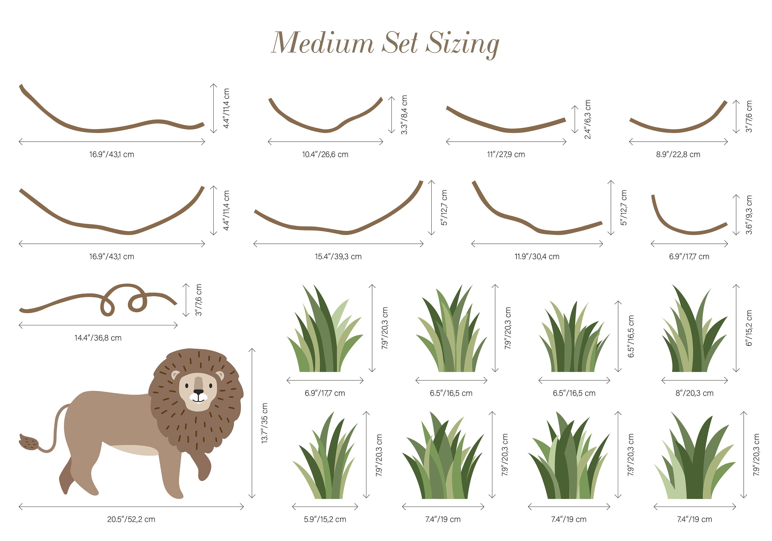 Safari Animals and Monkey Wall Decals 2