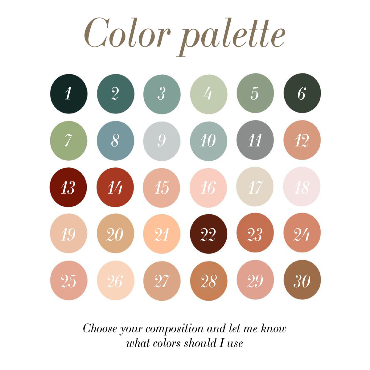 Boho Arch Wall Decal colour chart