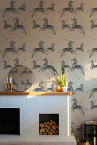 Custom Zebra with Arrow Wallpaper | Savanna Animals Wall Mural | African Animals Peel and Stick - Clickwalls
