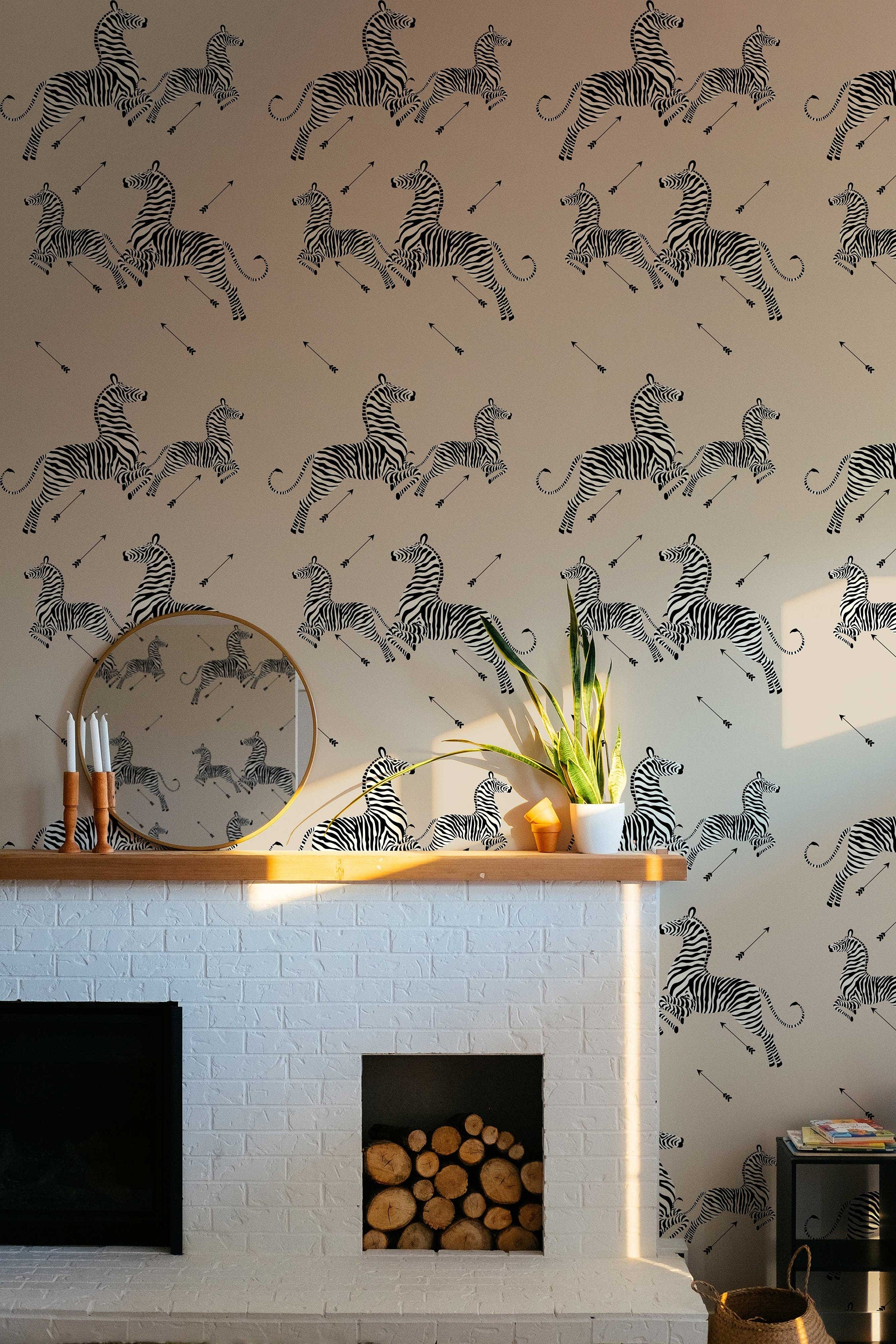 Custom Zebra with Arrow Wallpaper | Savanna Animals Wall Mural | African Animals Peel and Stick - Clickwalls