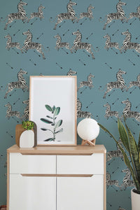 Custom Zebra with Arrow Wallpaper | Savanna Animals Wall Mural | African Animals Peel and Stick - Clickwalls