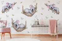 Sleeping Koala Wall Decals in a nursery