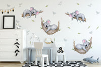 Sleeping Koala Wall Decals above a play table