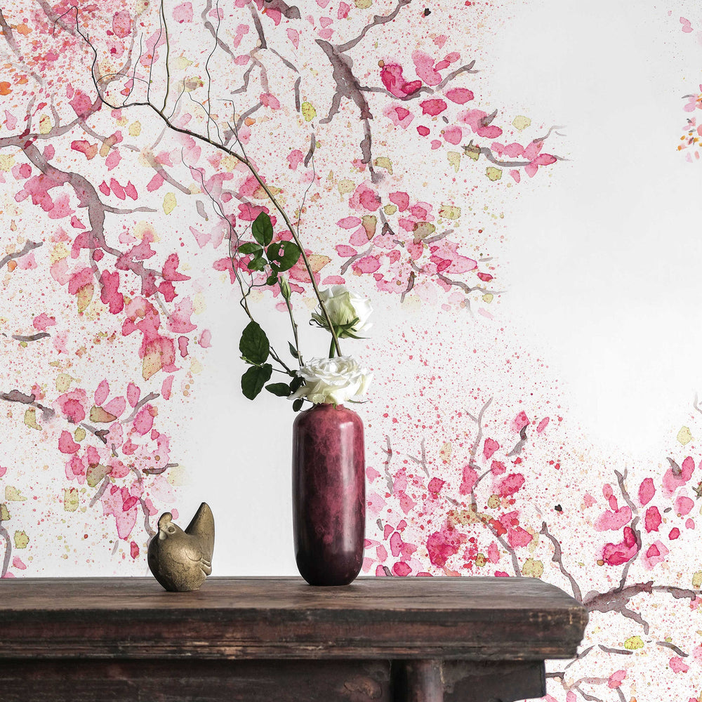 Spring Cherry Blossom Wallpaper in a room setting