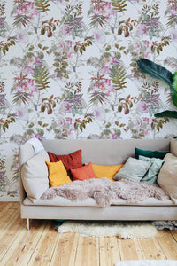 Bright Tropical Wallpaper | Self Adhesive Removable and Regular Wallpaper | Flamingo Wall Mural | Tropical Print Wallpaper - Clickwalls