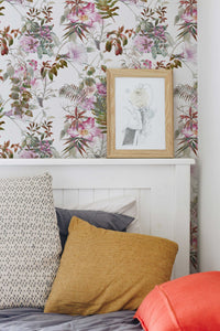 Bright Tropical Wallpaper | Self Adhesive Removable and Regular Wallpaper | Flamingo Wall Mural | Tropical Print Wallpaper - Clickwalls