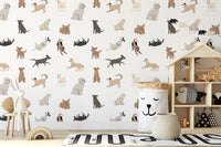 Dog Doodle Wallpaper behind a dolls house shelf