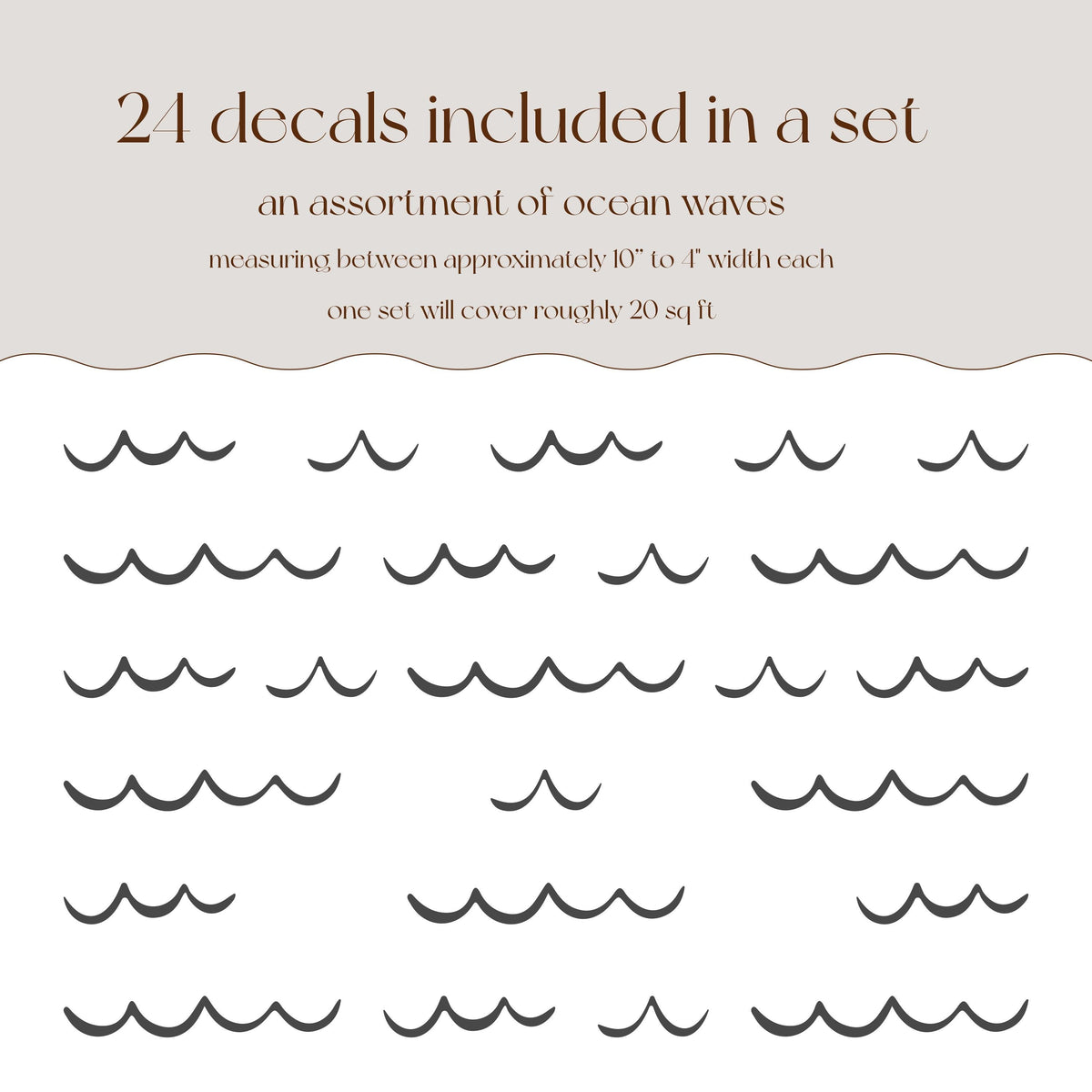Ocean Wave Wall Decals the 24 waves in a set