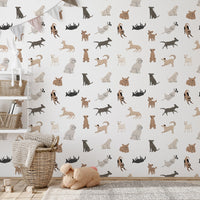 Dog Doodle Wallpaper in a nursery