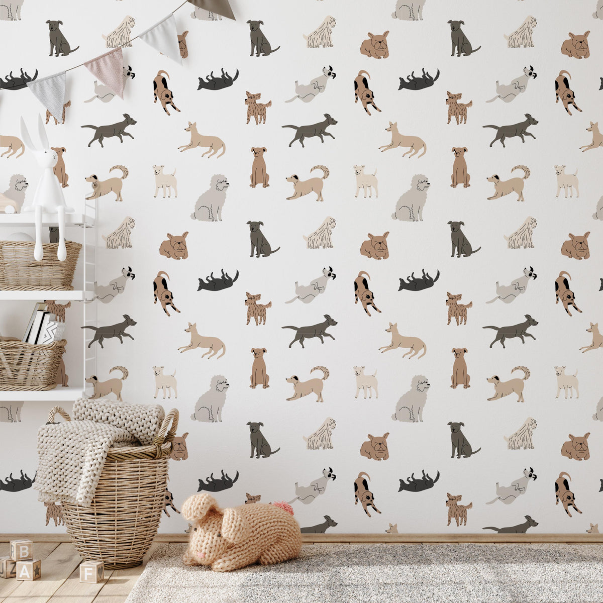 Dog Doodle Wallpaper in a nursery