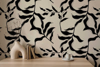 Abstract Leaves Wallpaper close-up above a shelf