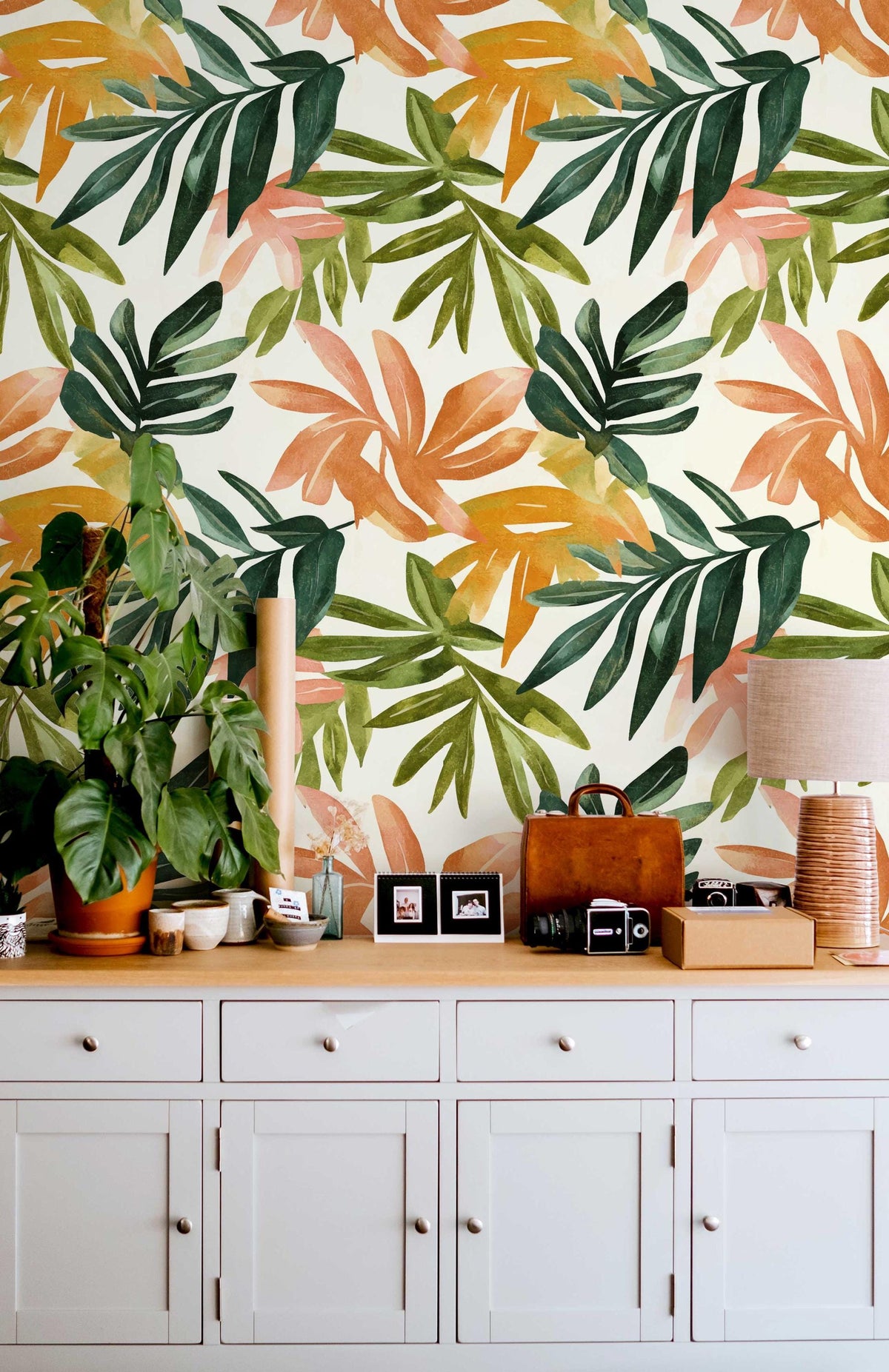 Tropical Leaf Wallpaper close-up