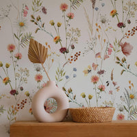 Watercolour Wildflower Wallpaper close-up