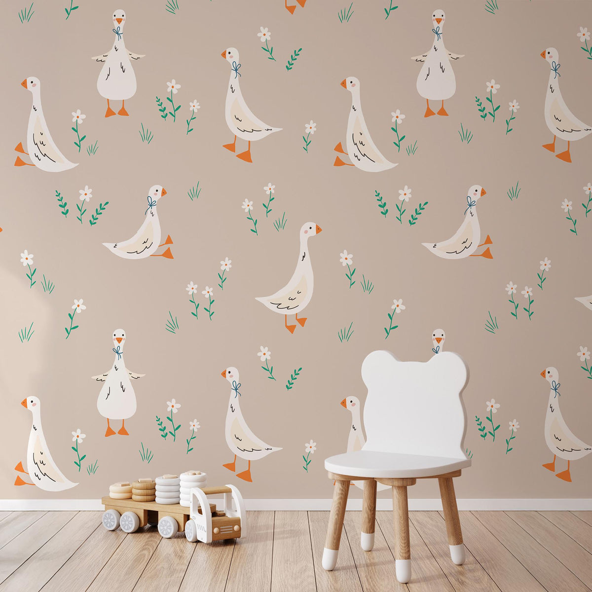 Geese Wall Decals in a children's room