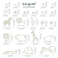 Jungle Animal Decals: Safari Nursery Decor, Removable Wall Art - Clickwalls