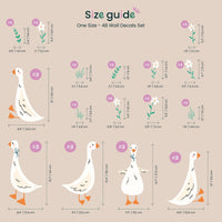 Geese Wall Decals size guide